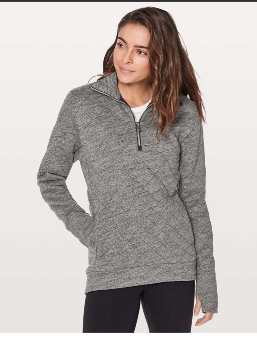 Lululemon Forever Warm Pullover Heathered Core Dark Grey. Size 8.